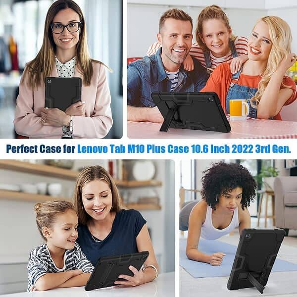 Lenovo Tab M10 Plus 3rd Gen 10.6 Inch 2022 TB125FU /TB128FU /TB128XU Hybrid Fancy Shockproof Heavy Duty Kickstand Case Cover (Rose Gold) Lenovo Tab M10 Plus 3rd Gen 10.6 Inch 2022 TB125FU /TB128FU /TB128XU Hybrid Fancy Shockproof Heavy Duty Kickstand Case Cover (Rose Gold)